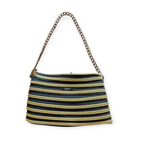 BAM Bags Zip Purse BLACK & GOLD ZIPPER CHAIN STRAP Handbag